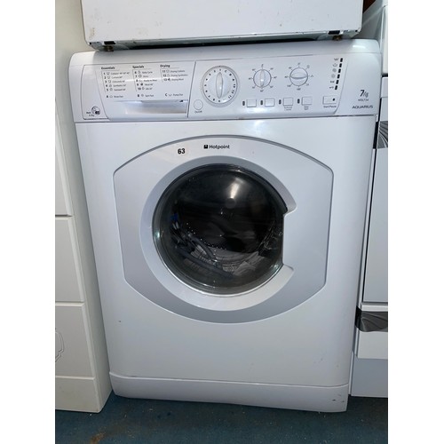 63 - HOTPOINT 7KG AQUARIUS WASHING MACHINE