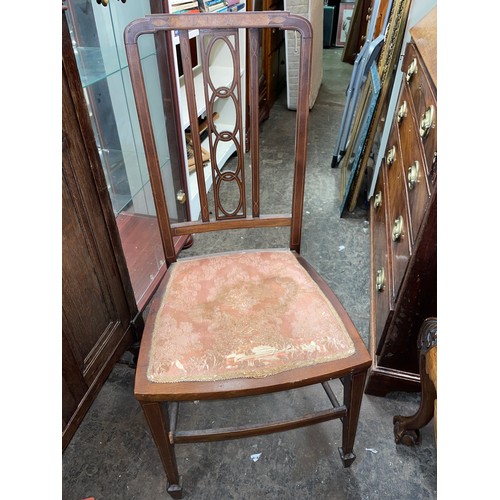 74 - EDWARDIAN LINE INLAID BEDROOM CHAIR