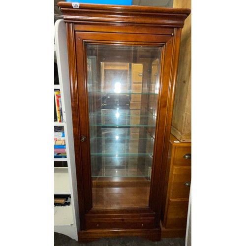 105 - BIEDERMEIER STYLE CHERRY WOOD VITRINE