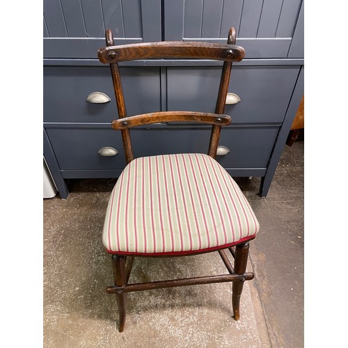 103 - ARTS AND CRAFTS UPHOLSTERED BAR BACK CHAIR