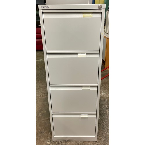 91 - BISLEY GREY FOUR DRAWER FILING CABINET