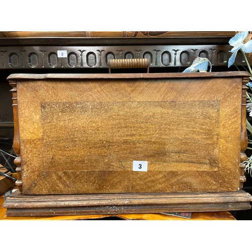 106 - WALNUT CASED SIMPLEX BLACK GILT MANUAL SEWING MACHINE