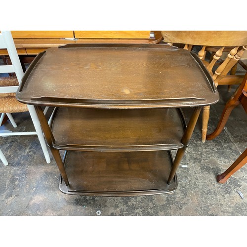 158 - ERCOL ELM TROLLEY TABLE