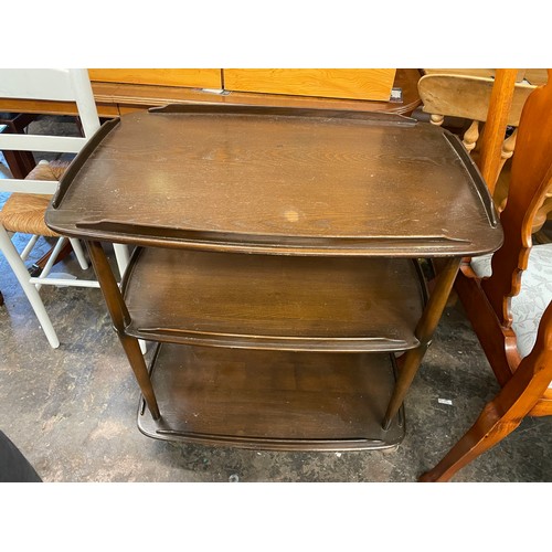 158 - ERCOL ELM TROLLEY TABLE