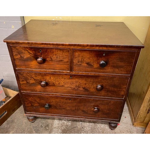 168 - 19TH CENTURY MAHOGANY TWO OVER TWO DRAWER CHEST