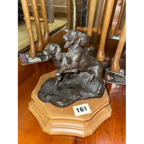 161 - BRONZED EFFECT PLAYFUL DOG FIGURAL TABLE LAMP