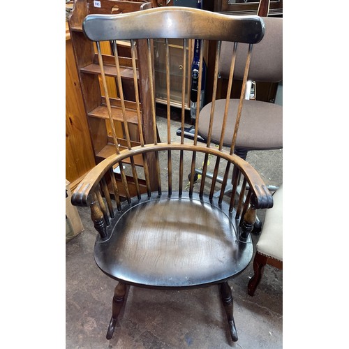 268 - BEECH SPINDLE BACK ROCKING ARMCHAIR