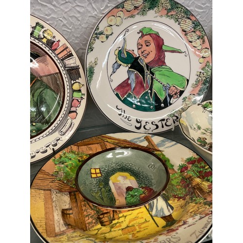 295 - ROYAL DOULTON SERIESWARE PLATES, THE JESTER, THE SQUIRE, THE DOCTOR PLUS A GAFFERS PLATE AND THE GYP... 