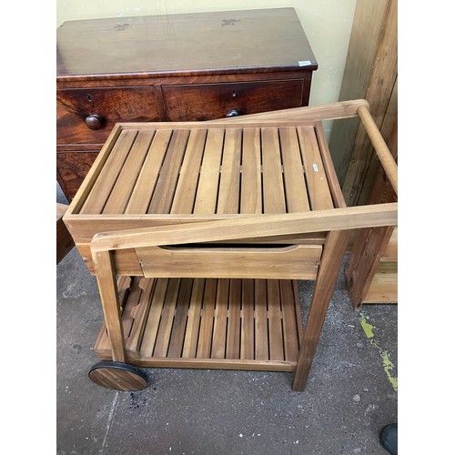 169 - HARD WOOD DRINKS/HOSTESS TROLLEY