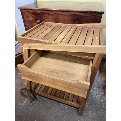 169 - HARD WOOD DRINKS/HOSTESS TROLLEY