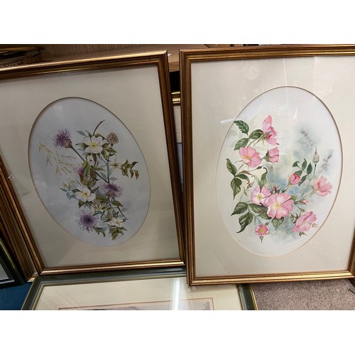 648 - SELECTION OF PARISIAN PRINTS AND SOME WATERCOLOURS OF FLOWERS F/G