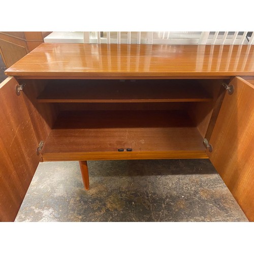 98 - SCHREIBER TEAK EFFECT LONG SIDEBOARD