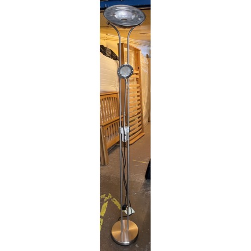 109 - POLISHED CHROMIUM UPLIGHTER READING LAMP