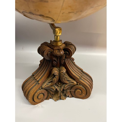 177 - LEGEND TERRESTRIAL GLOBE ON ORNATE CARVED BASE
