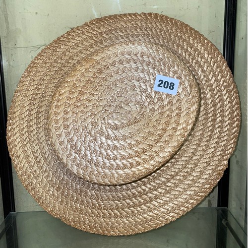 208 - STRAW BOATER AND A MOSS BROS TOP HAT