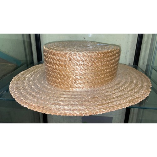 208 - STRAW BOATER AND A MOSS BROS TOP HAT