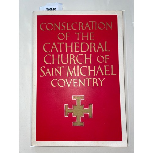 398 - OFFICIAL INVITE TO THE CONSECRATION OF THE CATHEDRAL CHURCH OF ST MICHAEL WITH ACCOMPANYING BOOKLET