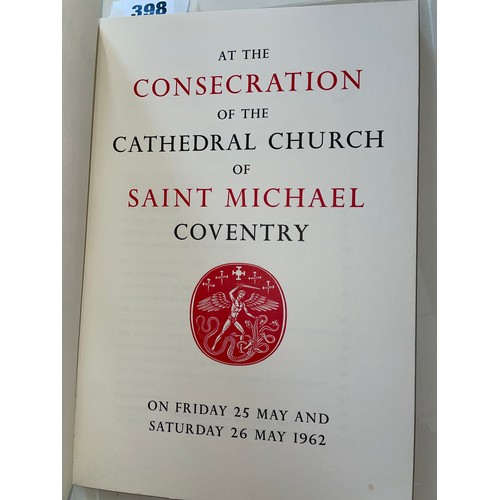 398 - OFFICIAL INVITE TO THE CONSECRATION OF THE CATHEDRAL CHURCH OF ST MICHAEL WITH ACCOMPANYING BOOKLET