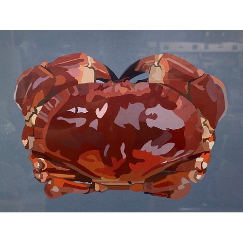 534 - TRACEY COOPER DIGITAL ART PRINT ENTITLED THE CRAB FRAMED AND GLAZED 22CM X 17CM APPROX