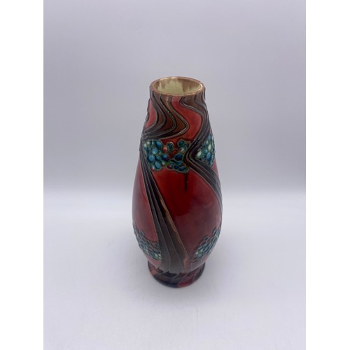 731 - MINTON LIMITED NUMBER 1 SECESSIONIST TAPERED VASE HEIGHT 24.5CM APPROX