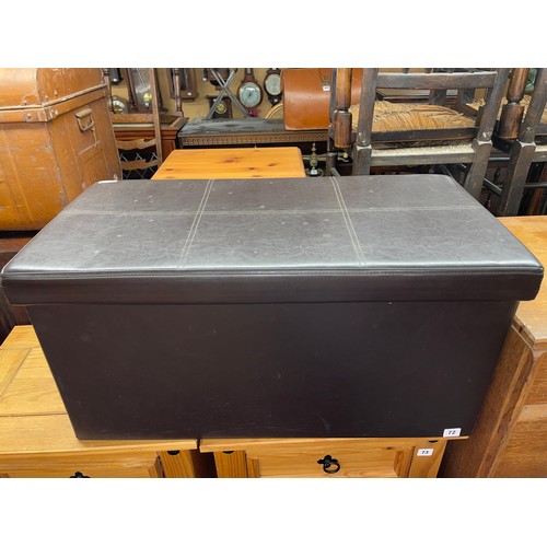 72 - FAUX LEATHER COVERED OBLONG BLANKET BOX