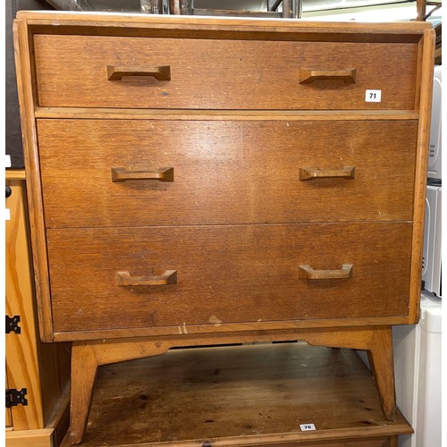 71 - LATE 1950S EARLY 60S G PLAN THREE DRAWER CHEST