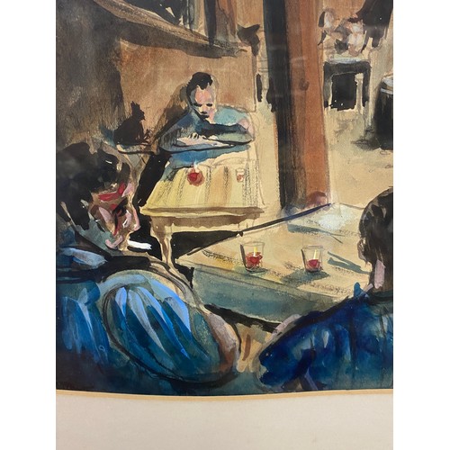 549 - WILLIAM STANLEY MOORE 1914-1997 WATERCOLOUR ENTITLED DOCK SIDE BAR BARCELONA 1914- 1997 FRAMED AND G... 