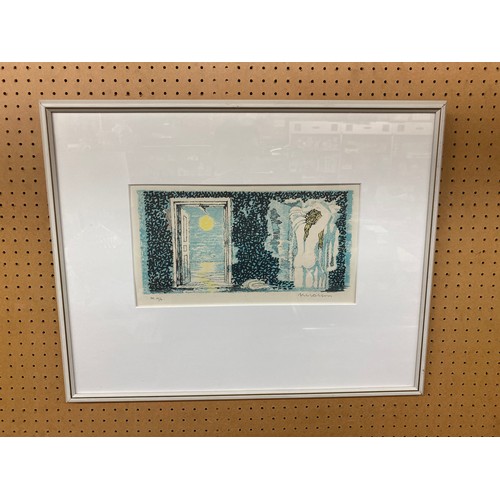 538 - AXEL OLSSON 1919-2001 LIMITED EDITION SIGNED IN PENCIL ENTITLED EFTER BADET 1951 FRAMED AND GLAZED 3... 