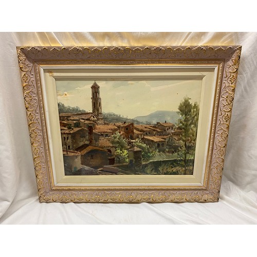 544 - CEFERINO OLIVE 1907-1995 20TH CENTURY SPANISH SCHOOL OILS ON BOARD DATED 82 IN ROMAN NUMERALS CATALA... 