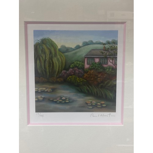 541 - PAUL HORTON GICLEE CANVAS ON BOARD IMAGE MINI EDITION 17/95 ENTITLED MONETS GARDEN 17CM X 17CM APPRO... 