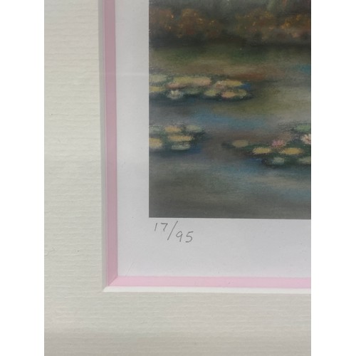 541 - PAUL HORTON GICLEE CANVAS ON BOARD IMAGE MINI EDITION 17/95 ENTITLED MONETS GARDEN 17CM X 17CM APPRO... 