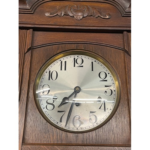 160 - 20TH CENTURY OAK CHIMING PENDULUM WALL CLOCK