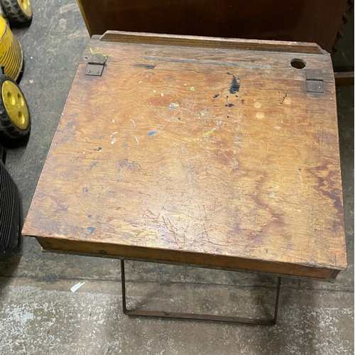 102 - VINTAGE MINIATURE SCHOOL DESK