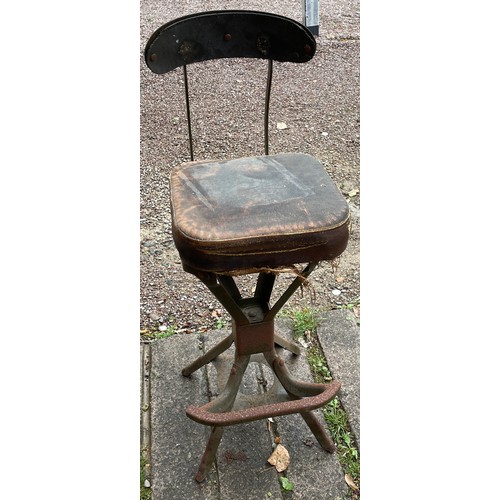 178 - EARLY 20TH CENTURY INDUSTRIAL WORKSHOP HIGH CHAIR