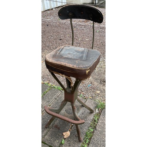 178 - EARLY 20TH CENTURY INDUSTRIAL WORKSHOP HIGH CHAIR