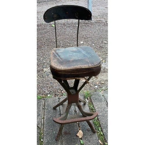 178 - EARLY 20TH CENTURY INDUSTRIAL WORKSHOP HIGH CHAIR