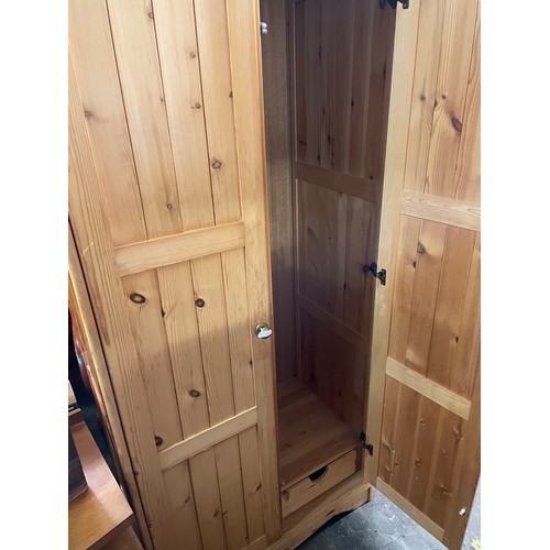 187 - PINE PANELLED DOOR WARDROBE