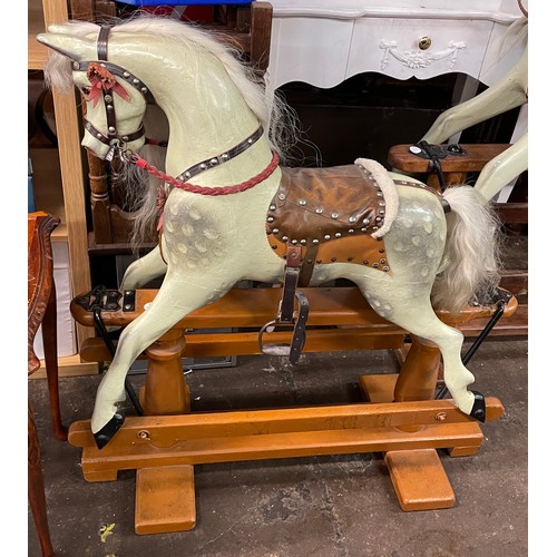 188 - SMALL MID 20TH CENTURY DAPPLE PAINTED ROCKING HORSE