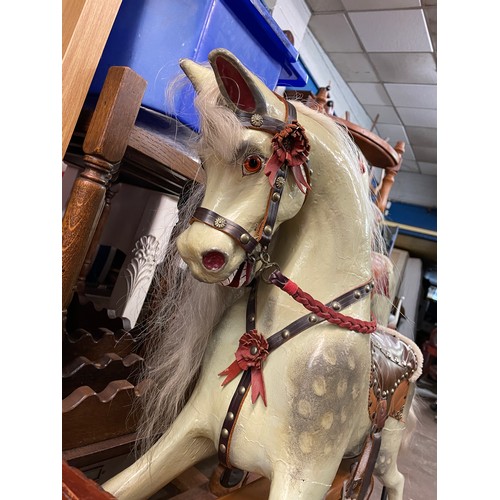 188 - SMALL MID 20TH CENTURY DAPPLE PAINTED ROCKING HORSE