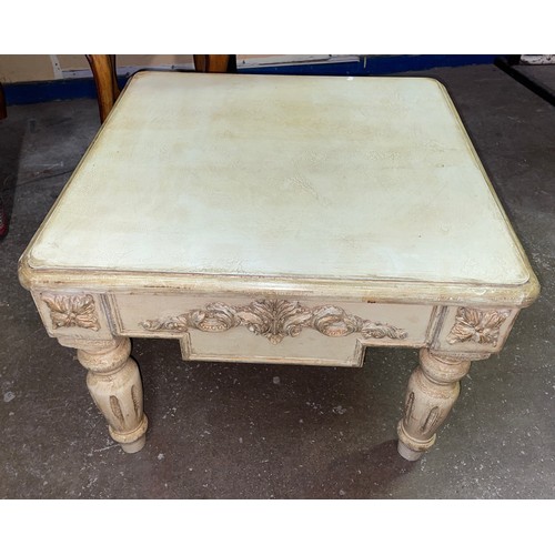 131 - CREAM PAINTED DECORATIVE LAMP TABLE