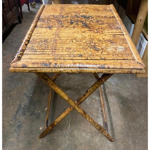 139 - EARLY 20TH CENTURY BAMBOO SQUARE SECTION FOLDING TABLE