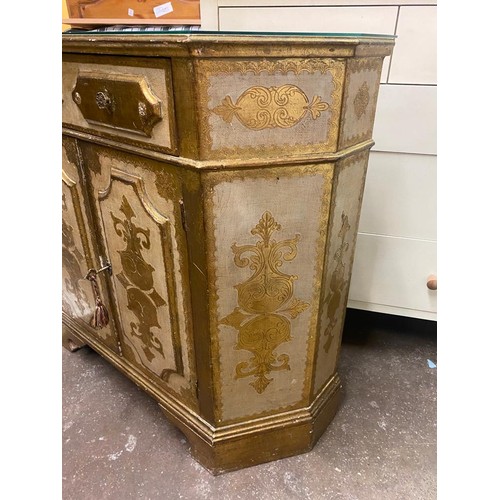 138 - ITALIAN GILT CANTED TWO DOOR CUPBOARD