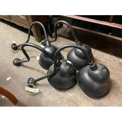 86 - TWO PAIRS OF BLACKENED INDUSTRIAL STYLE WALL LAMPS