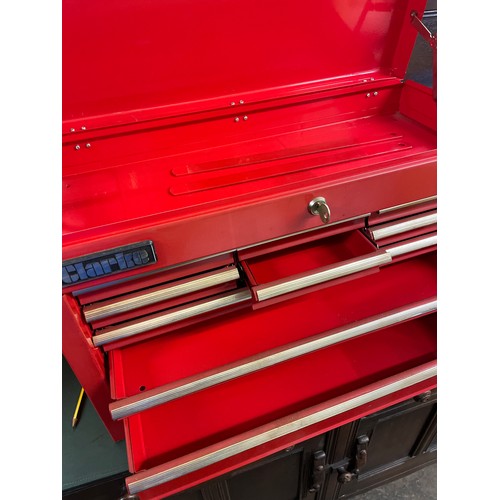 119 - CLARKE RED ENAMEL MECHANICS WORK TOP TOOL BOX