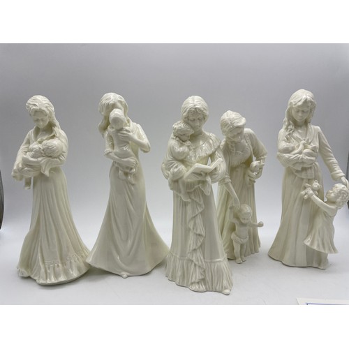 490 - ROYAL WORCESTER BLANC DE CHINE FIGURES BY MAUREEN HELSON ENTITLED FIRST STEPS