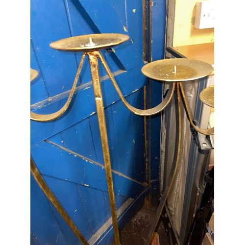 200 - GILDED METAL TRIPOD PRICKET CANDLE HOLDER