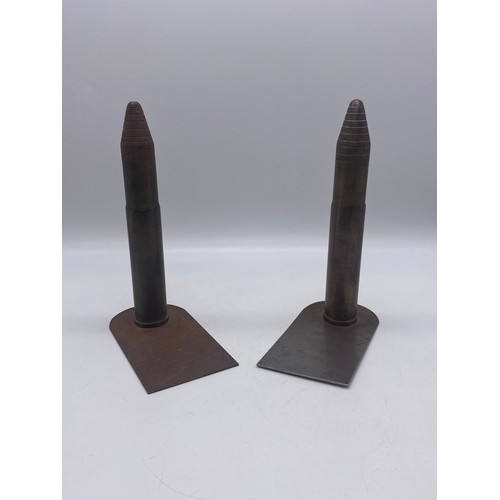 427 - PAIR OF TRENCH ART BULLET BOOKENDS