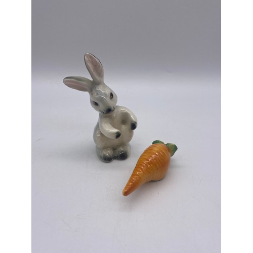 436 - GOEBEL BUNNY RABBIT AND CARROT SALT AND PEPPER SHAKER