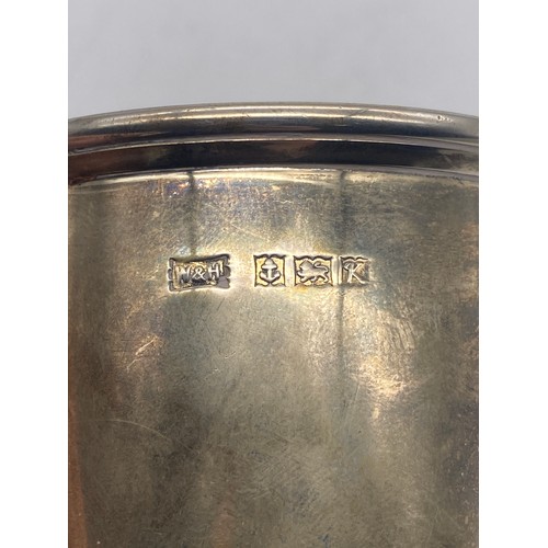 454 - BIRMINGHAM WALKER AND HALL CHRISTENING SILVER CUP 3OZ APPROX