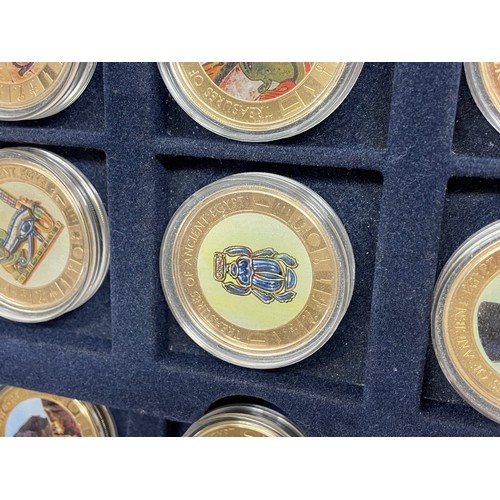 501 - WESTMINSTER MINT GOLD PLATED COIN COLLECTION THE TREASURES OF ANCIENT EGYPT WITH CERTIFICATES